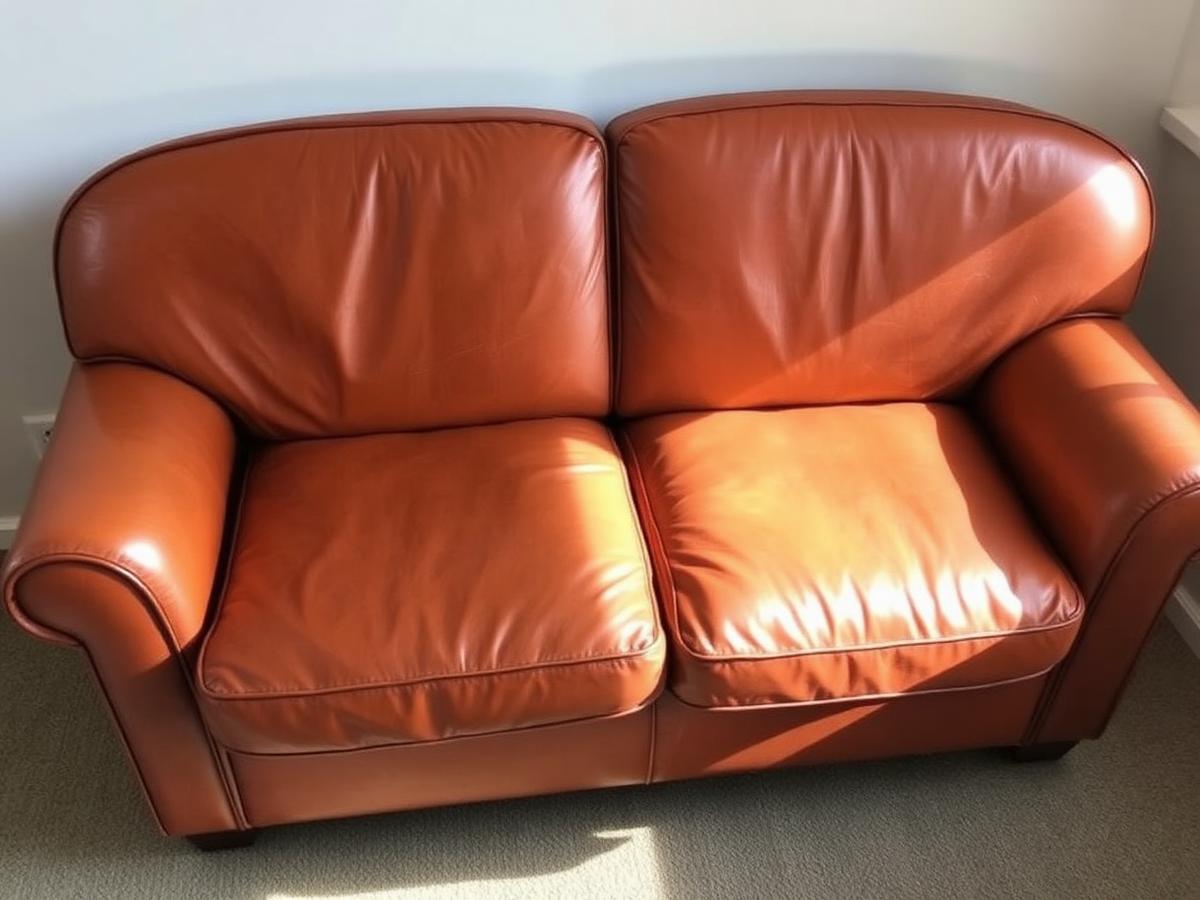 Leather sofa recoloured and reconditioned
